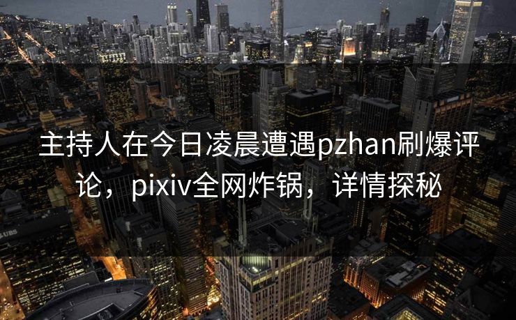主持人在今日凌晨遭遇pzhan刷爆评论,pixiv全网炸锅,详情探秘